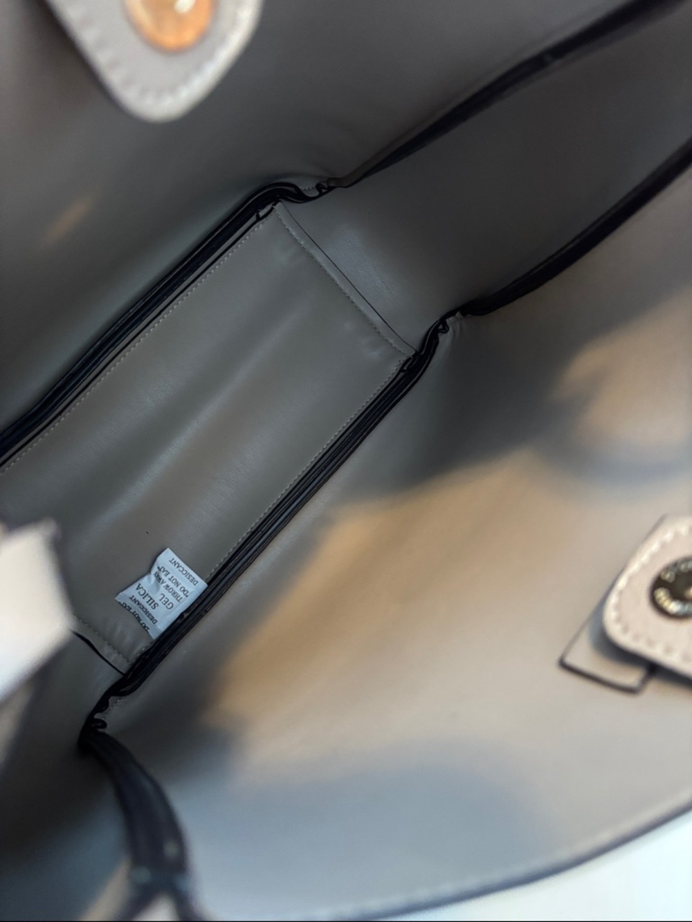 NEW! Badgley Mischka Taupe Tan Pebbled Vegan Faux Leather Tote with Top Handle - Picture 8 of 10